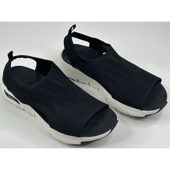 Skechers Arch Fit City Catch Black Stretch Slip On Sandals Womens 10 Open Toe - Picture 1 of 10